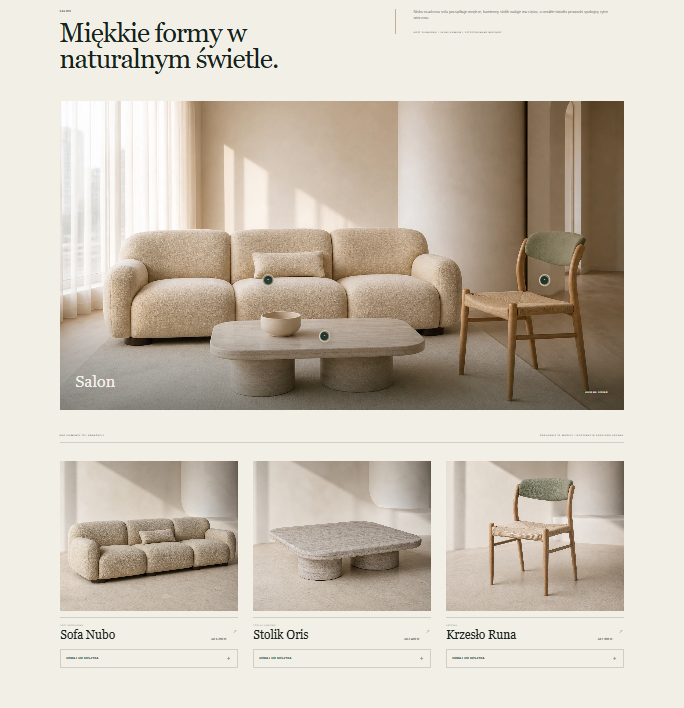 Interaktywna aranżacja salonu Arvena Living